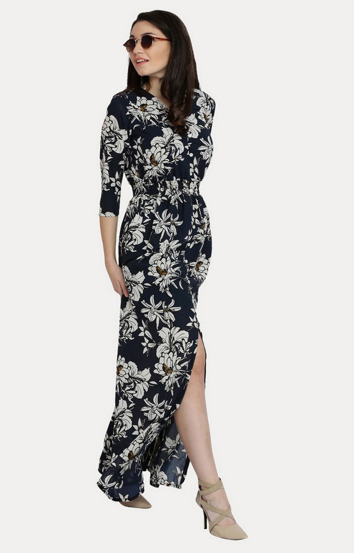 Women's Multi Georgette FloralCasualwear Maxi Dress