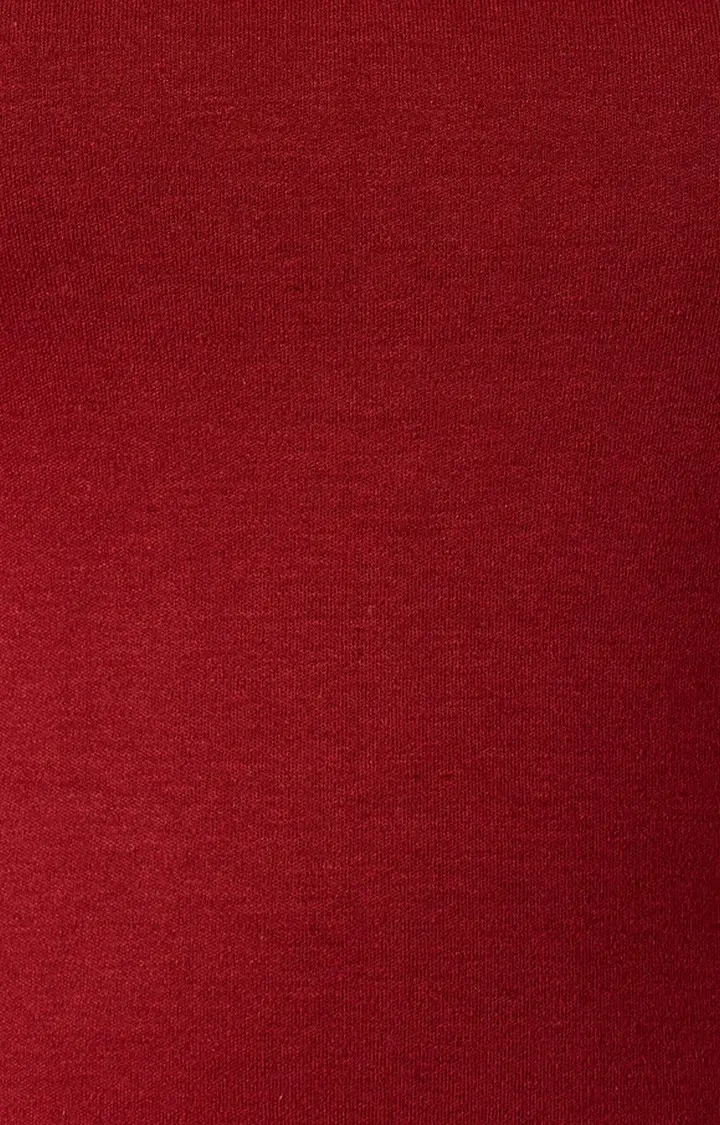 Women's Red Cotton SolidEveningwear Shift Dress