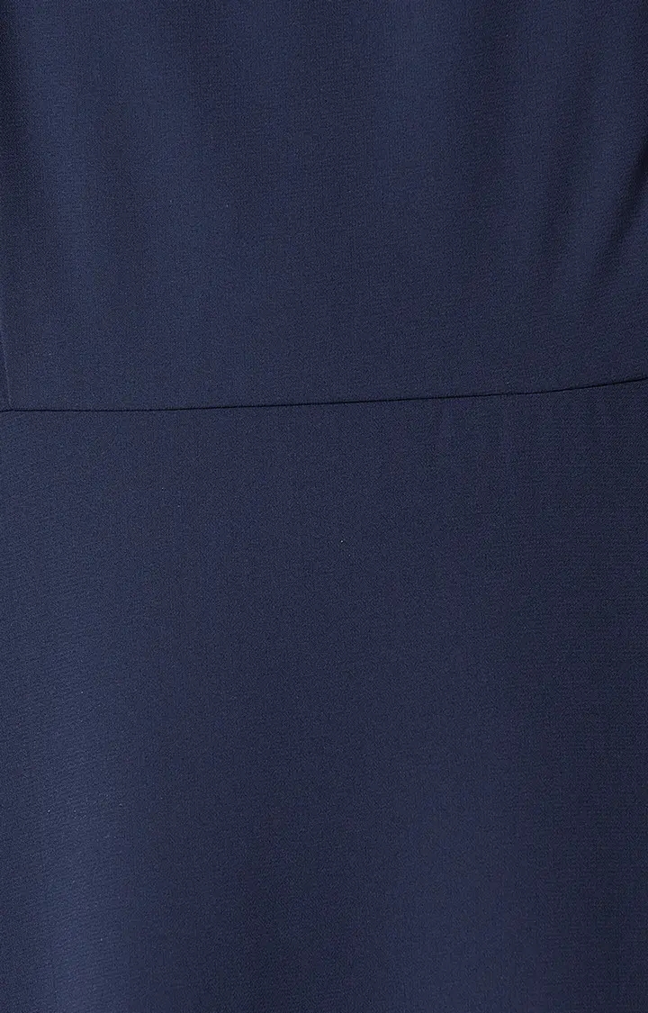 Women's Blue Georgette SolidCasualwear Maxi Dress