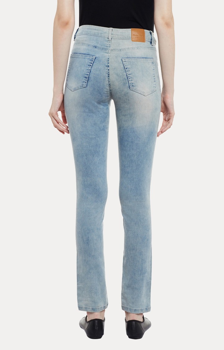 Women's Blue Solid Slim Jeans