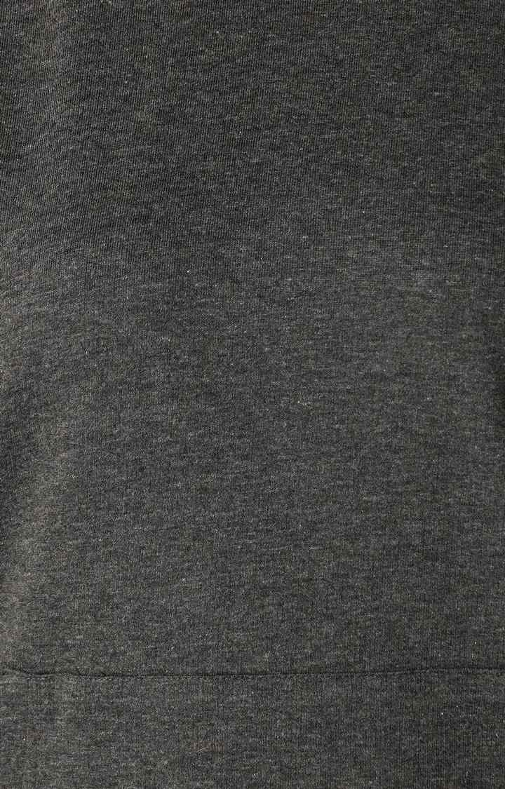 Women's Grey Cotton SolidCasualwear Hoodies