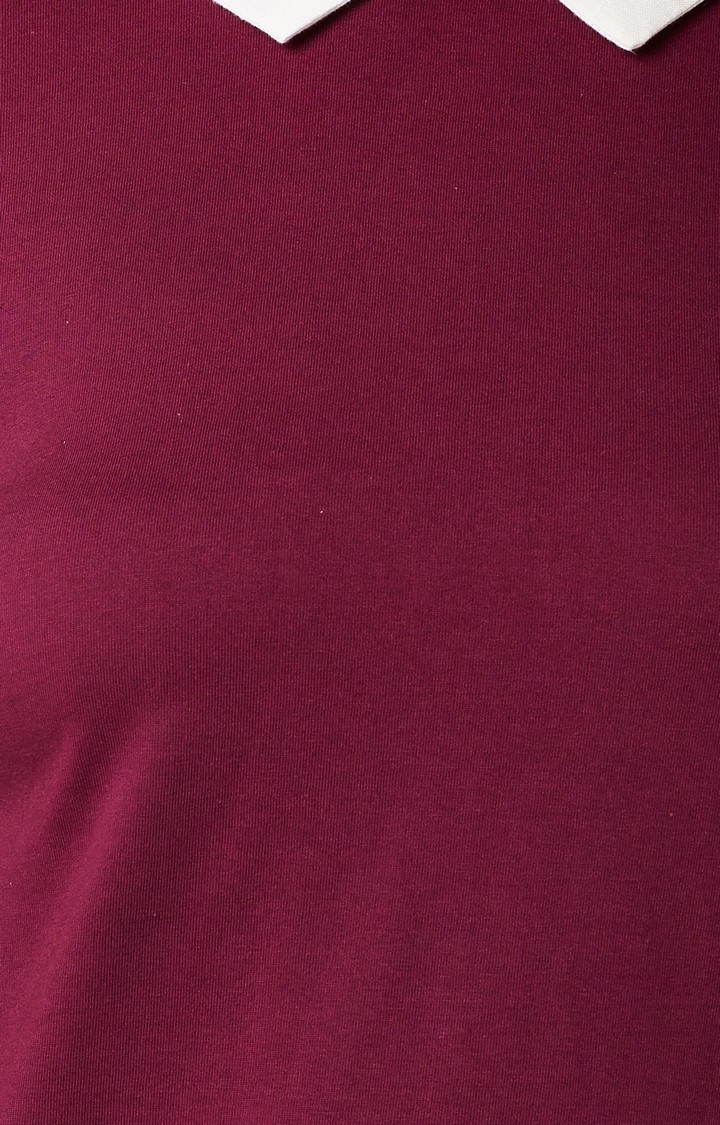 Women's Purple Cotton SolidCasualwear Regular T-Shirts