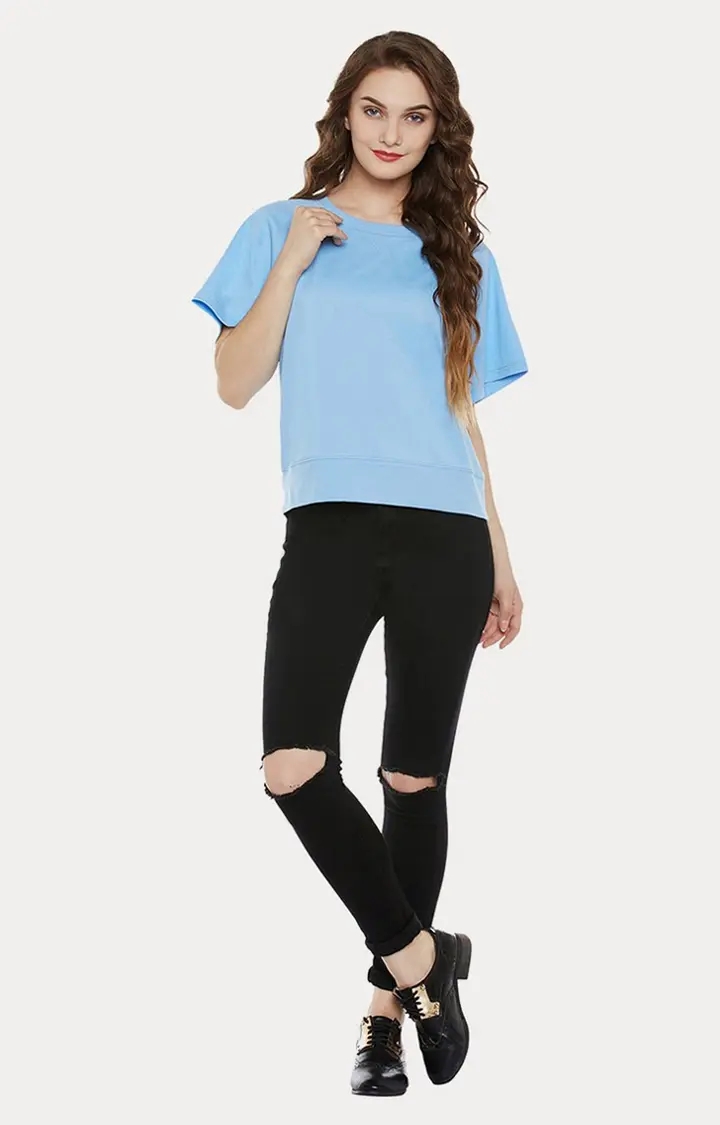 MISS CHASE | Women's Blue Solid Tops 1