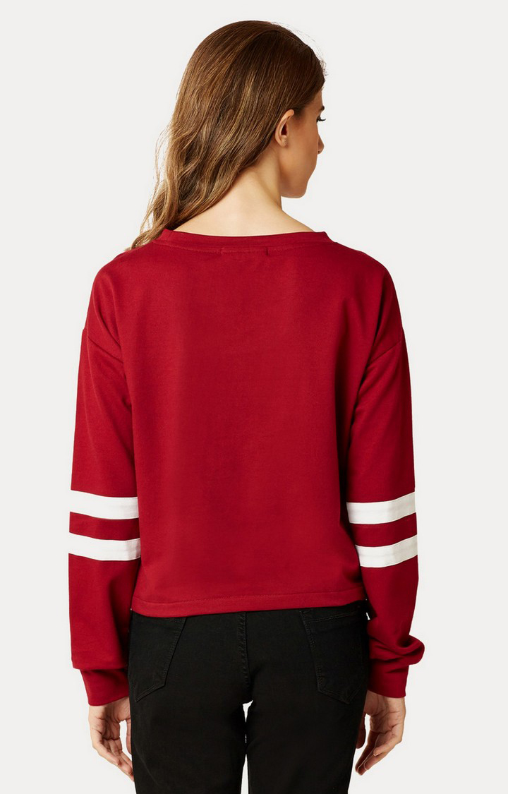 Women's Red Cotton SolidCasualwear Regular T-Shirts