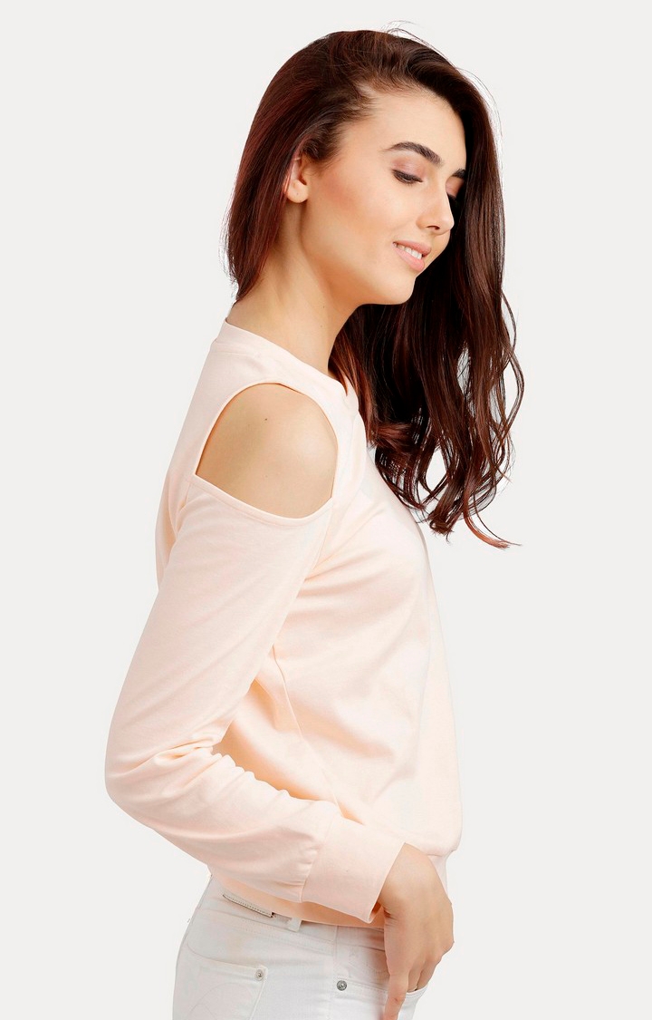 Women's Pink Cotton SolidCasualwear Regular T-Shirts