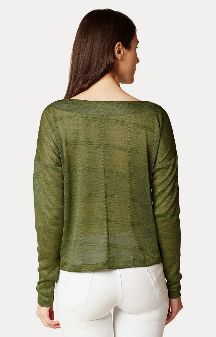 MISS CHASE | Women's Green Solid Tops 3