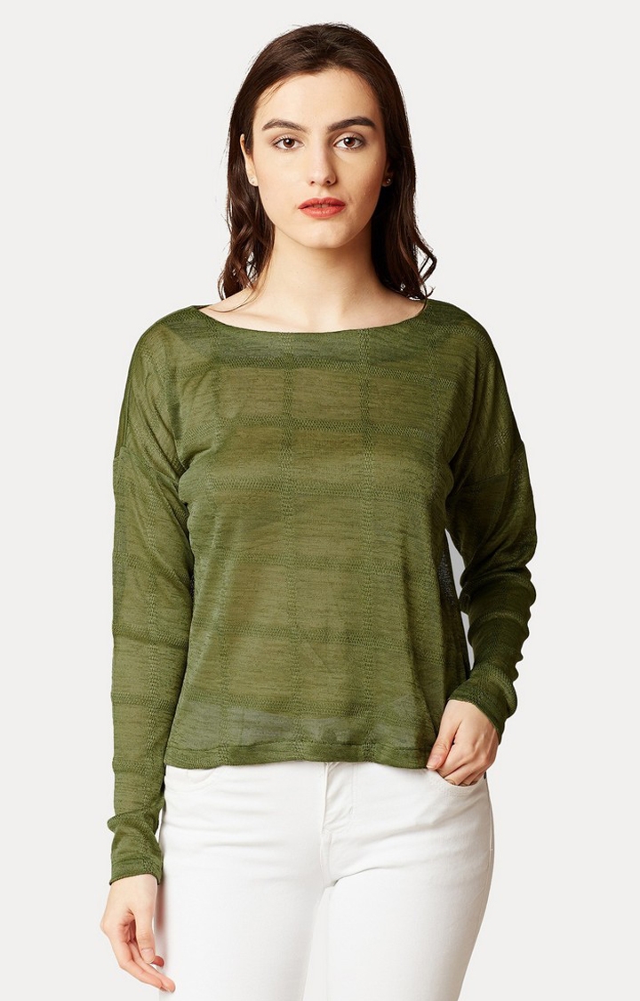 MISS CHASE | Women's Green Solid Tops 0