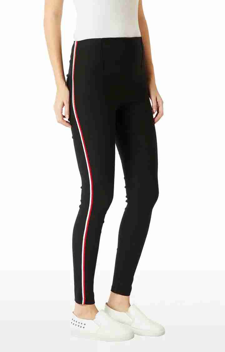 Women's Black Solid Jeggings