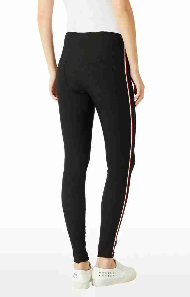 Women's Black Solid Jeggings