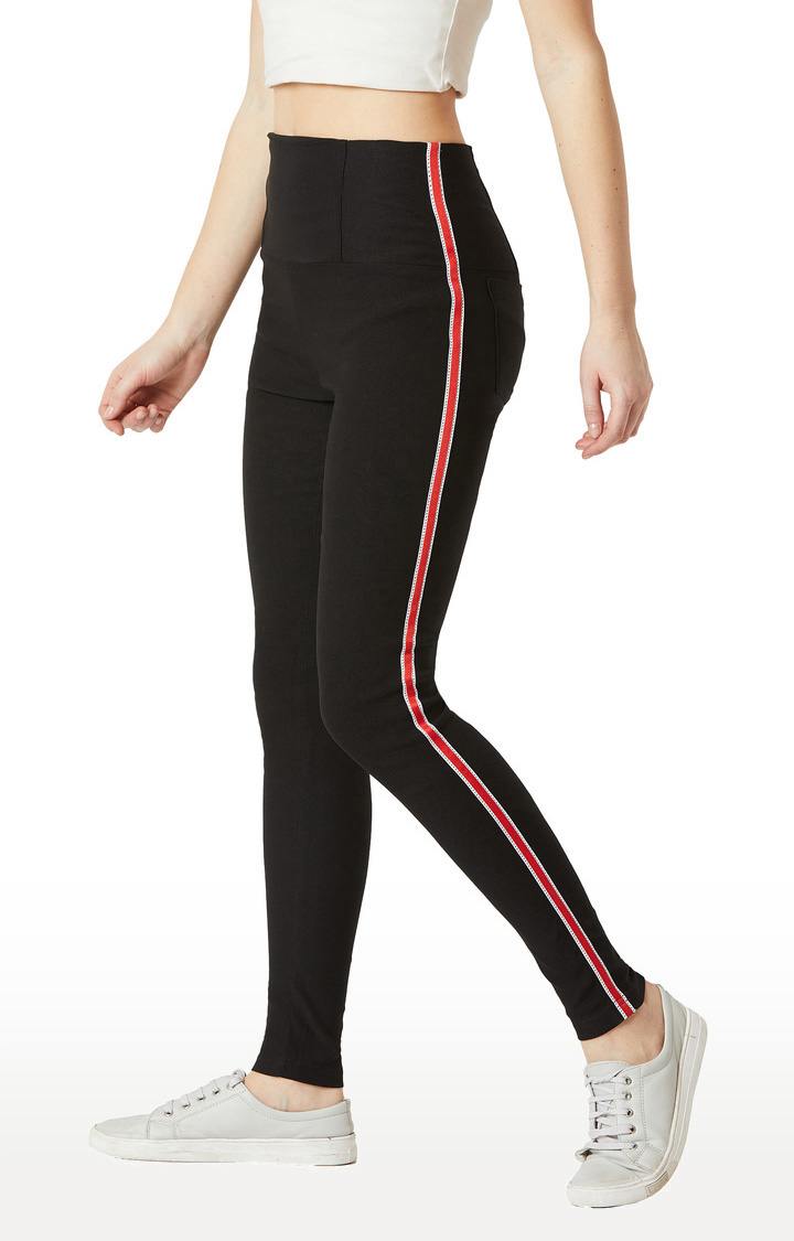 Women's Black Solid Jeggings