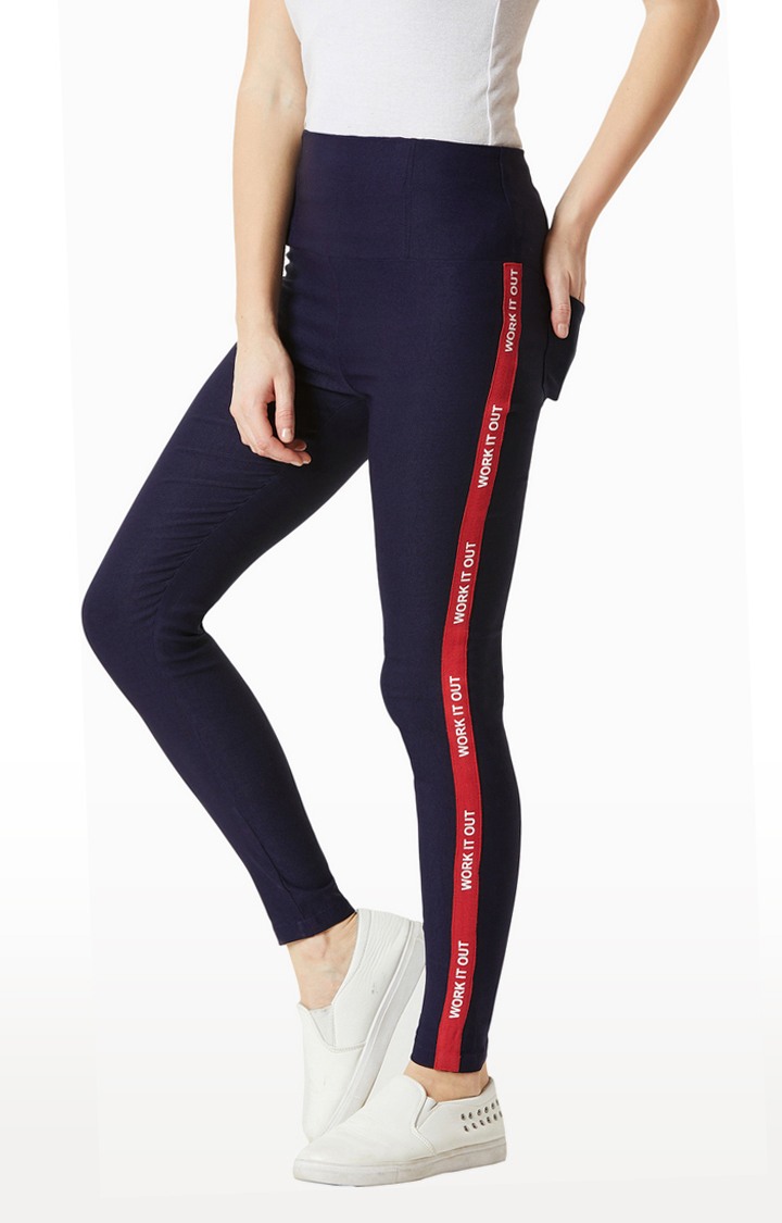 Women's Blue Solid Jeggings