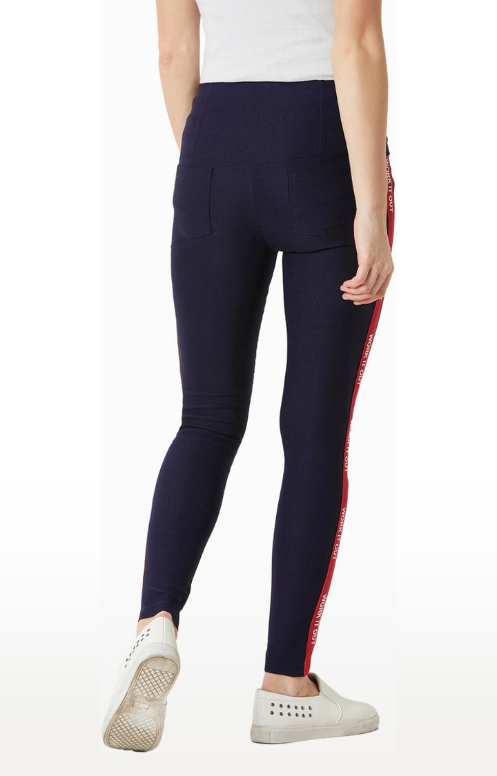 Women's Blue Solid Jeggings