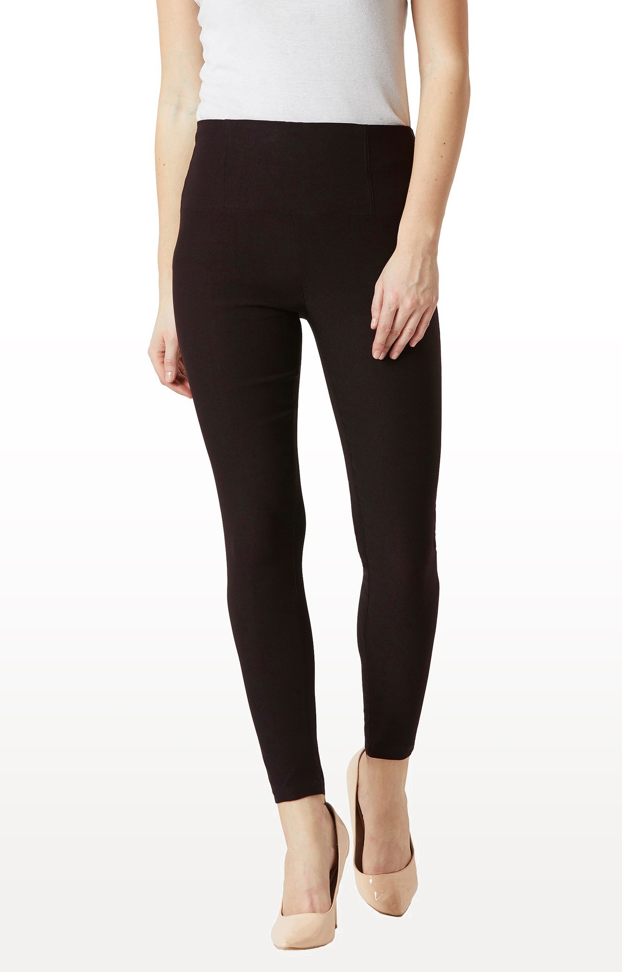 MISS CHASE | Women's Black Solid Jeggings 0