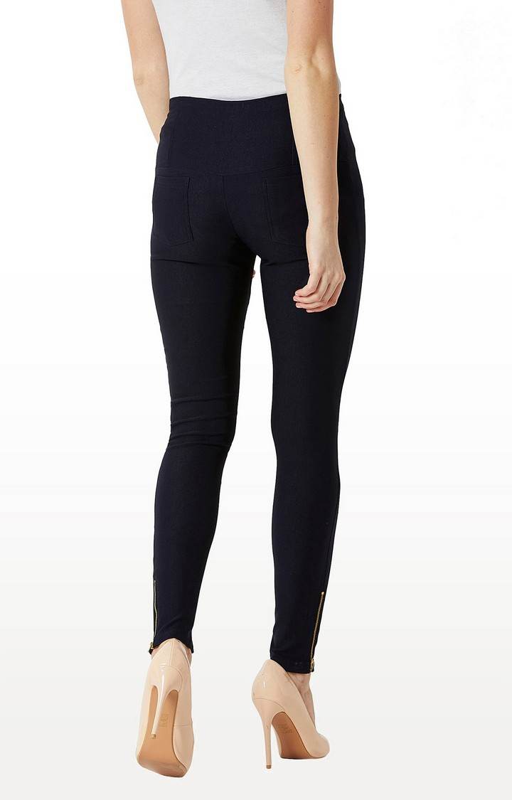 Women's Blue Solid Jeggings