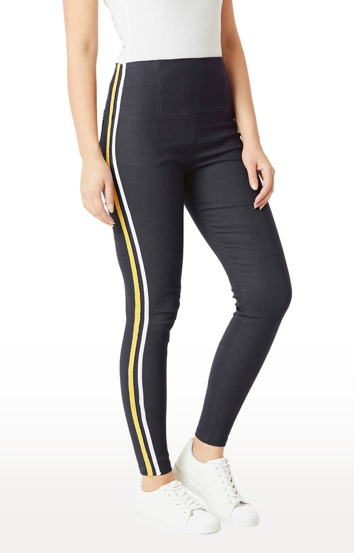 MISS CHASE | Women's Grey Solid Jeggings