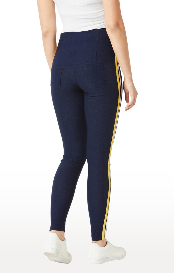 Women's Blue Solid Jeggings
