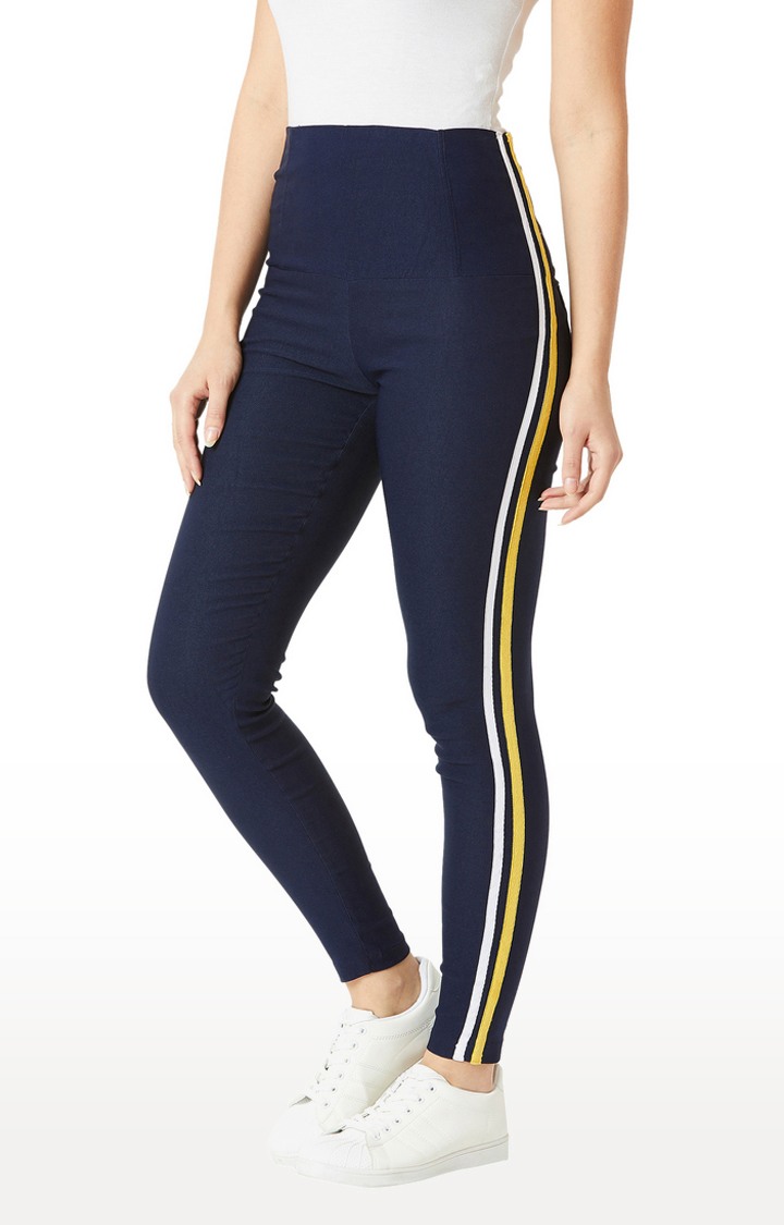 Women's Blue Solid Jeggings