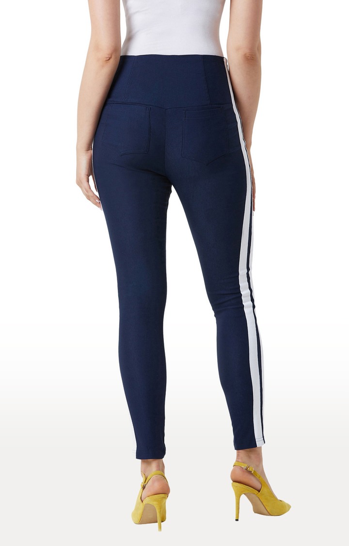 Women's Blue Solid Jeggings