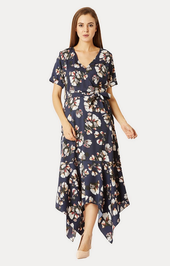 MISS CHASE | Women's Multi Crepe PrintedCasualwear Asymmetric Dress