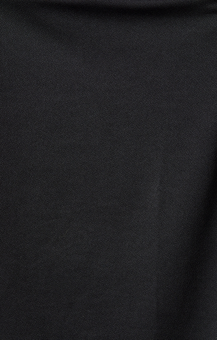 Women's Black Polyester SolidEveningwear Sheath Dress