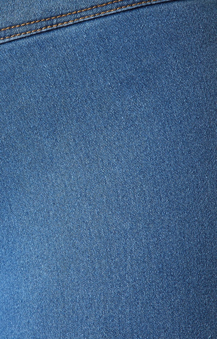 Women's Blue Solid Jeggings
