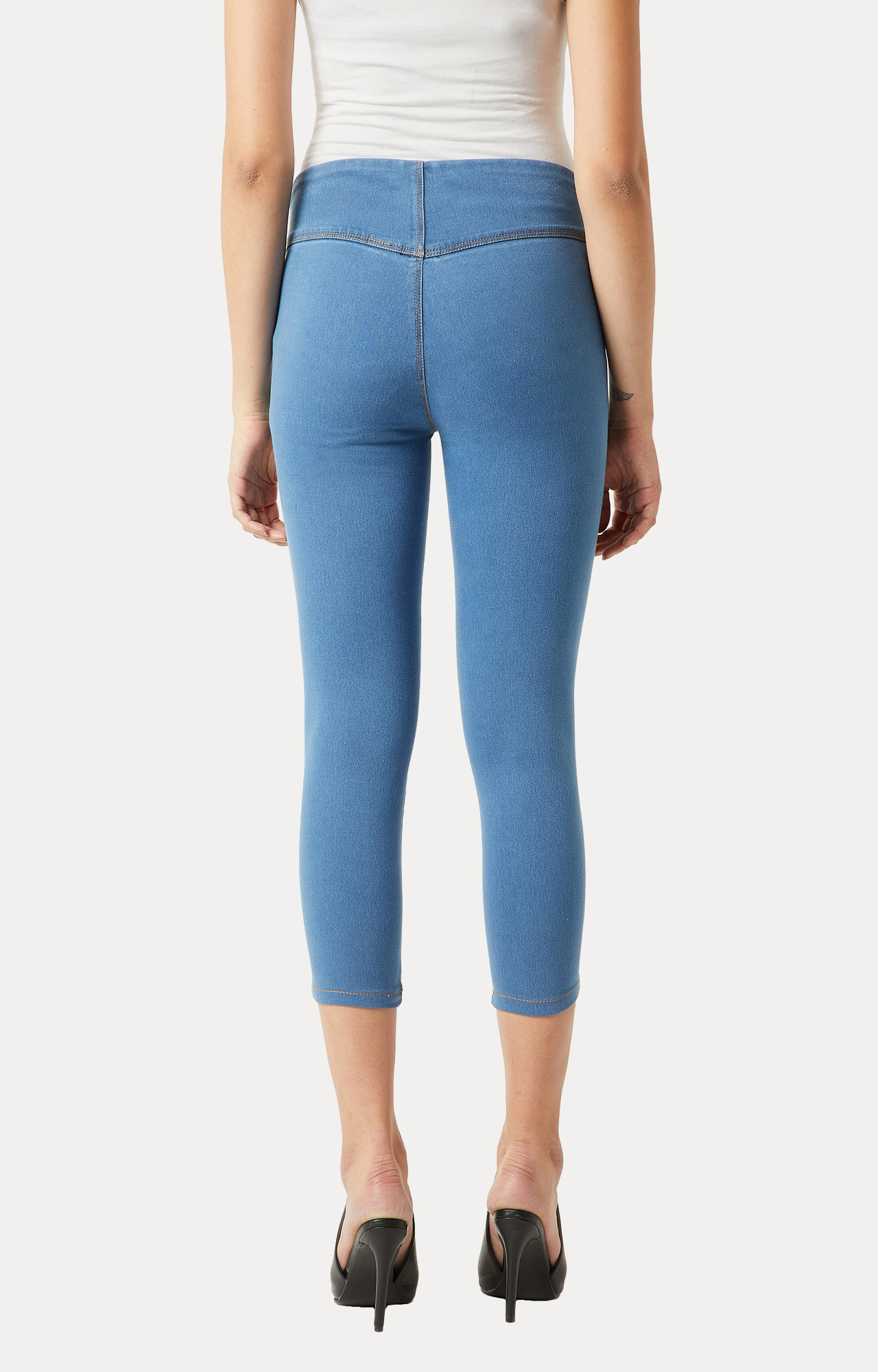 Women's Blue Solid Jeggings