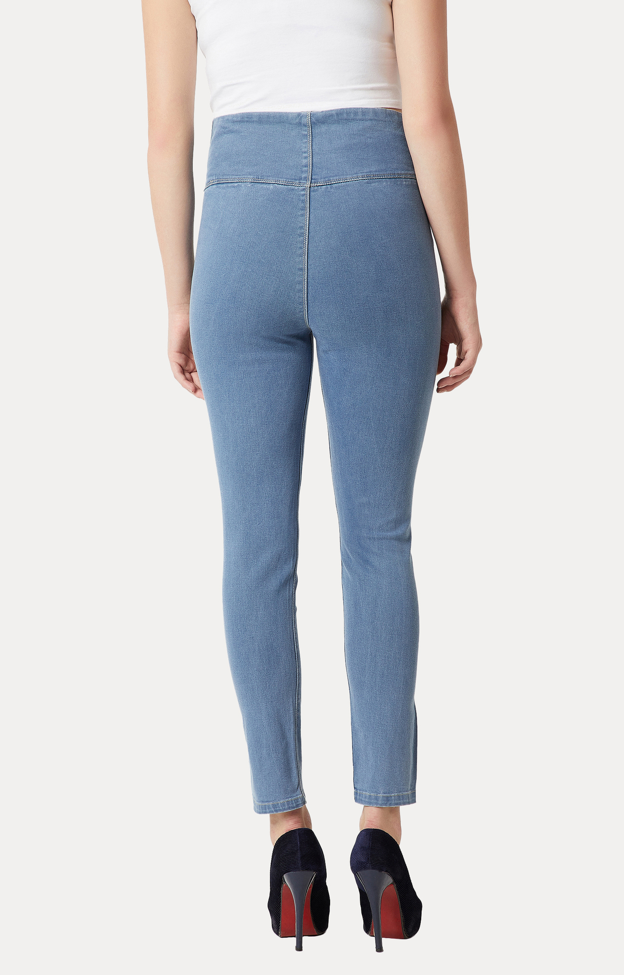 Women's Blue Solid Jeggings