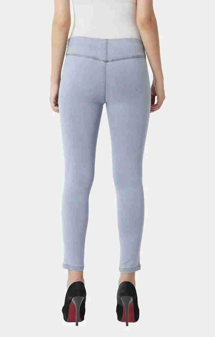 Women's Blue Solid Jeggings