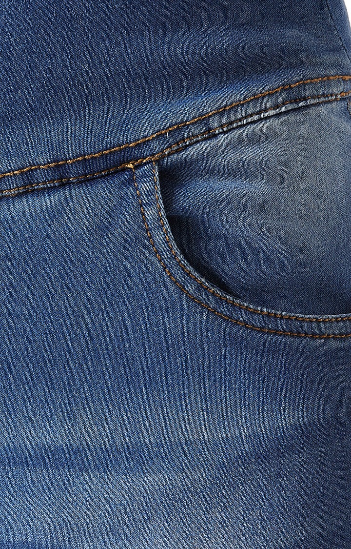 Women's Blue Solid Jeggings