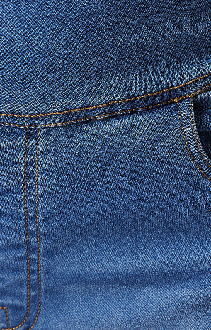 Women's Blue Solid Jeggings
