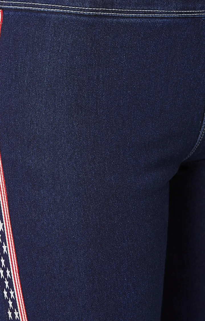 Women's Blue Solid Jeggings
