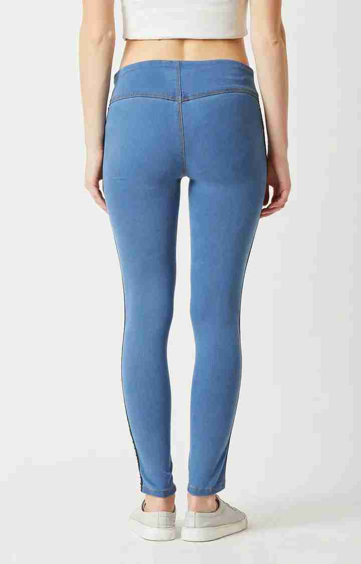 Women's Blue Solid Jeggings