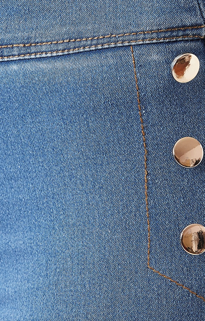 Women's Blue Solid Jeggings