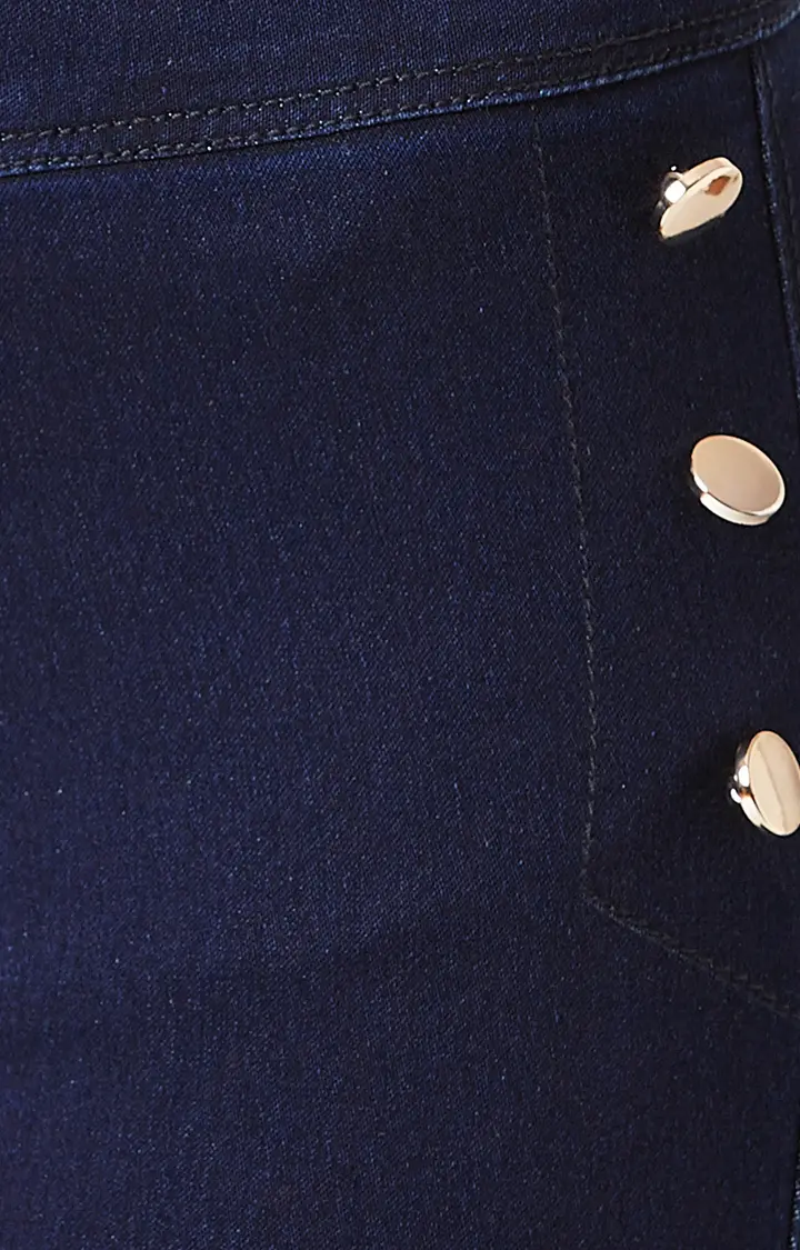 Women's Blue Solid Jeggings