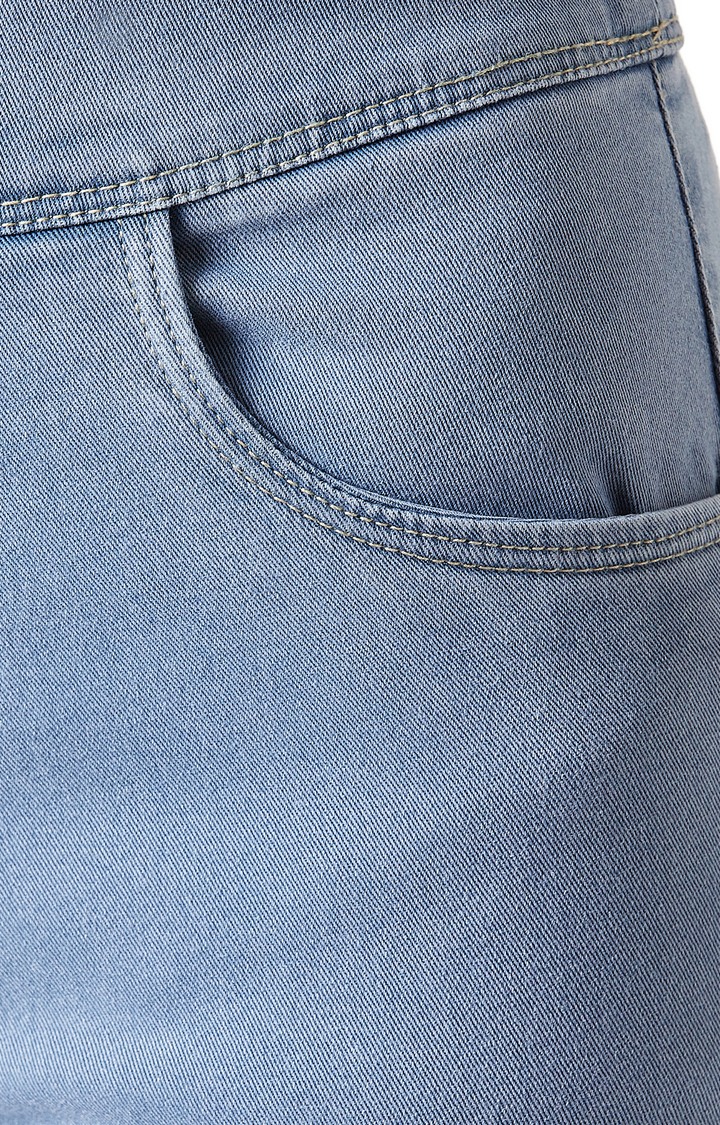 Women's Blue Solid Jeggings