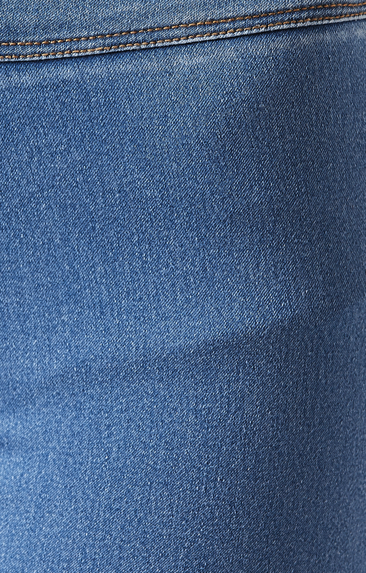 Women's Blue Solid Jeggings