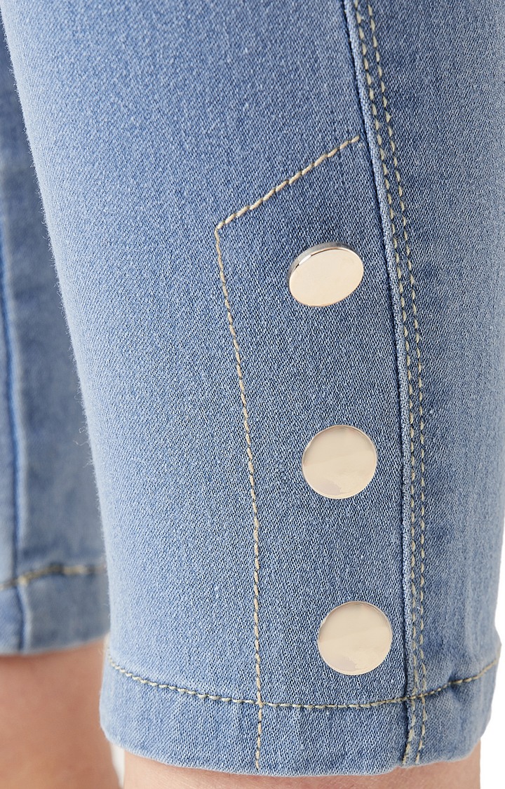 Women's Blue Solid Jeggings