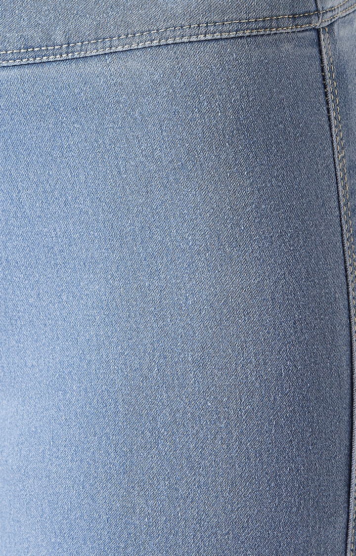 Women's Blue Solid Jeggings