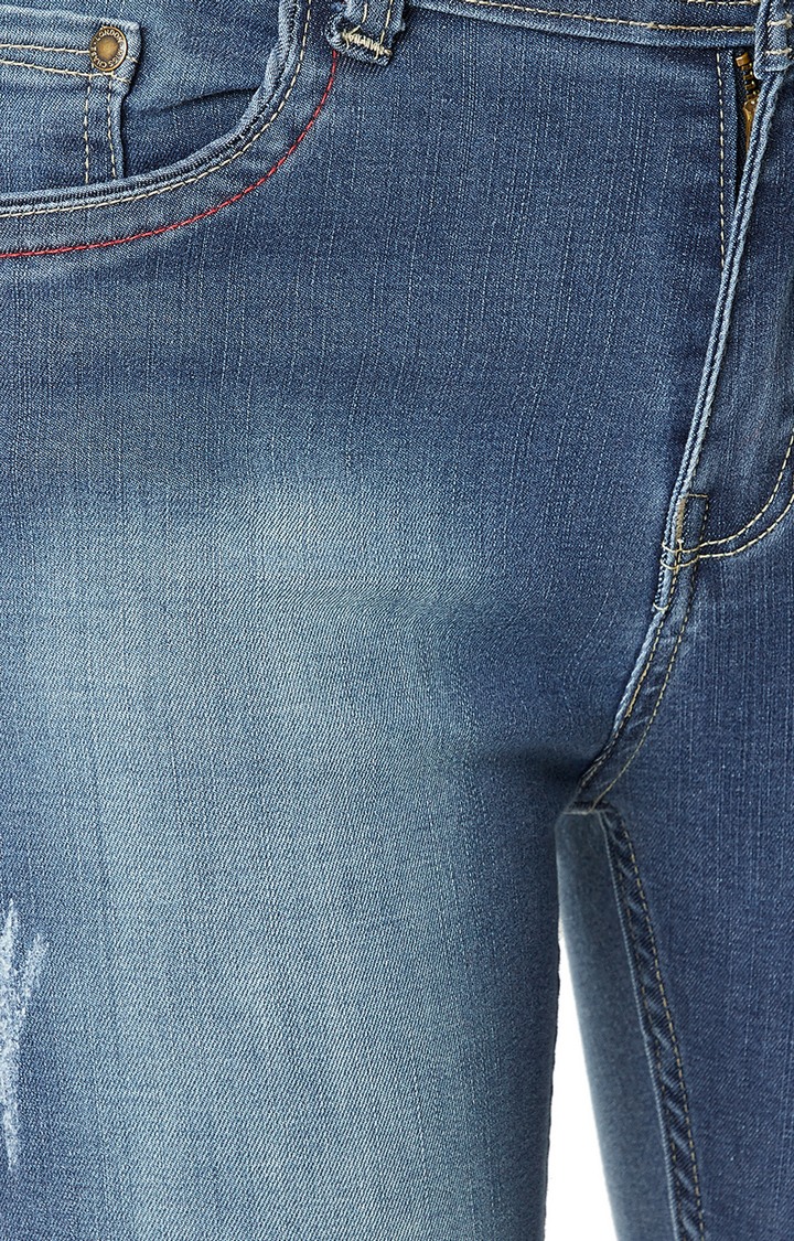 Women's Blue Solid Skinny Jeans