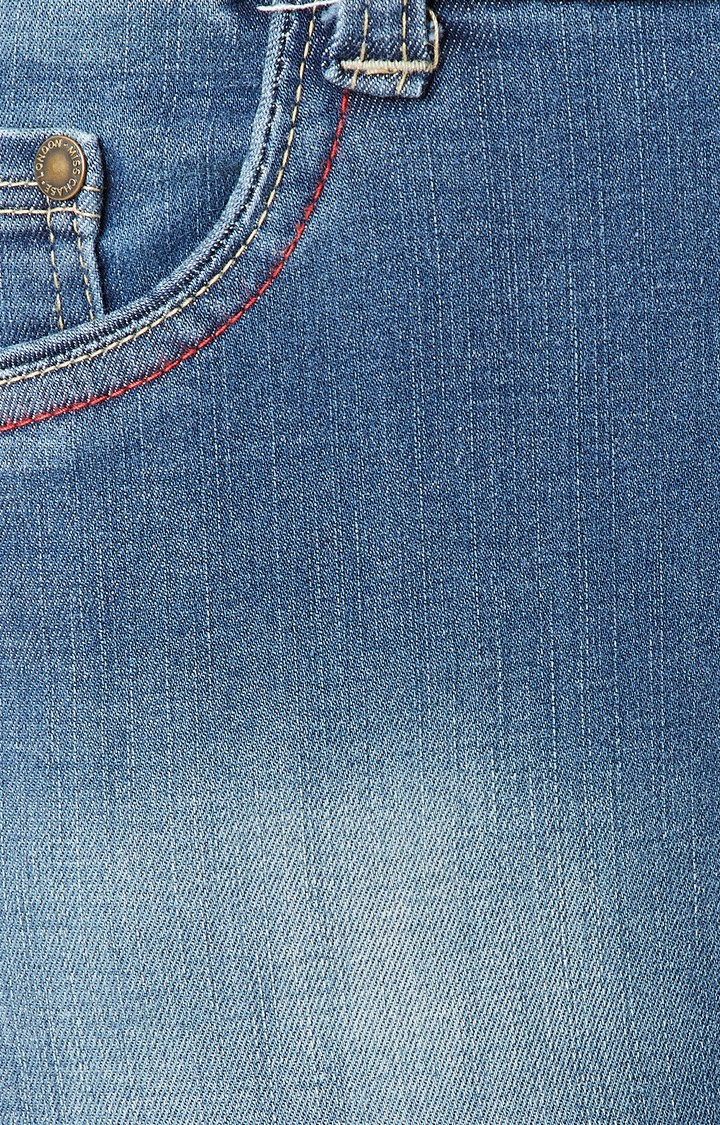 Women's Blue Solid Skinny Jeans