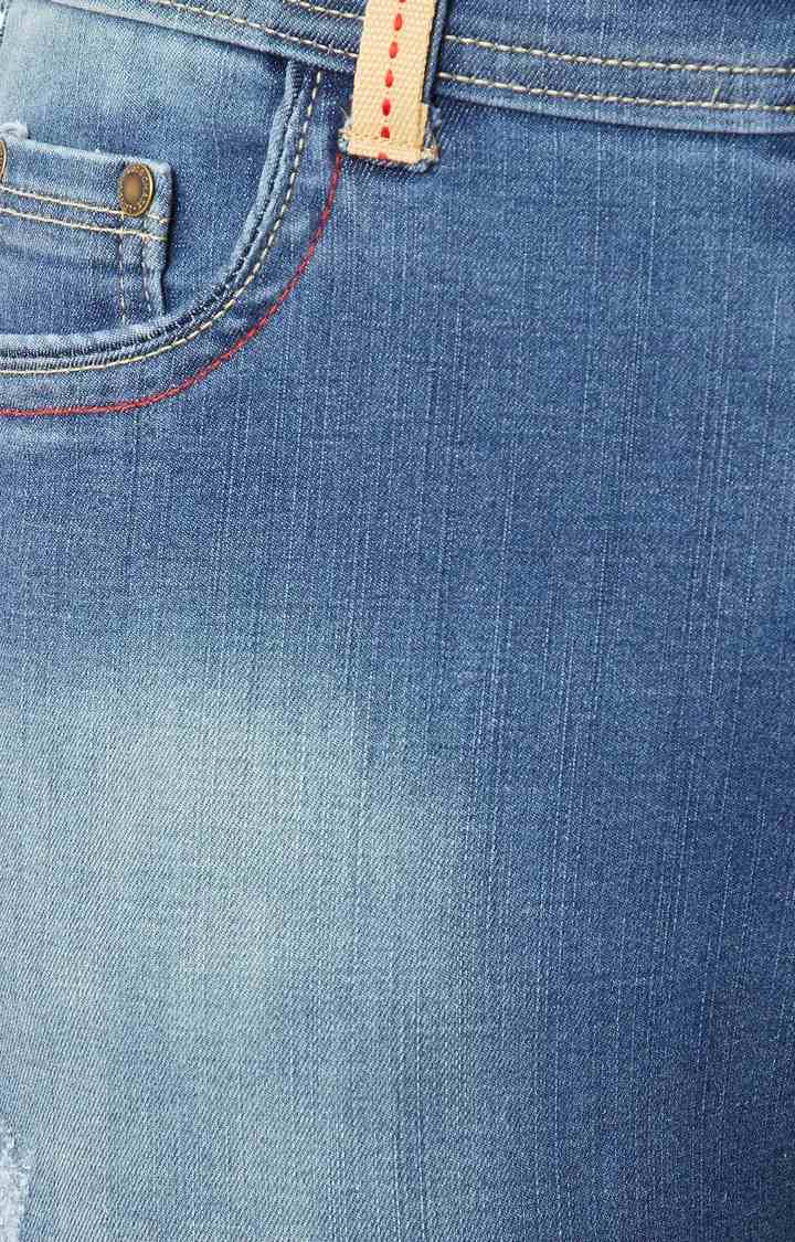 Women's Blue Solid Slim Jeans