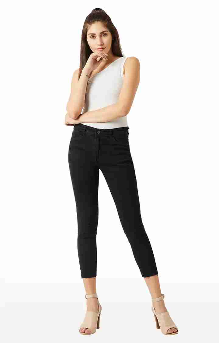 Women's Black Solid Slim Jeans