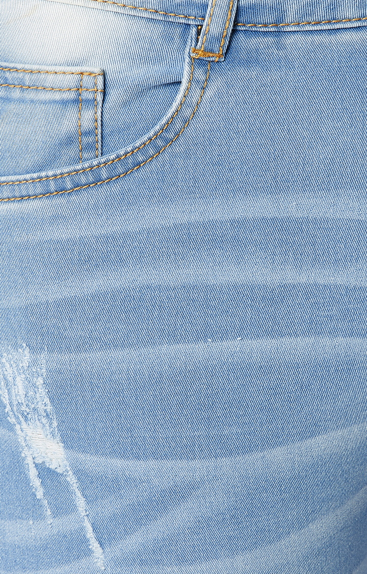 Women's Blue Solid Slim Jeans