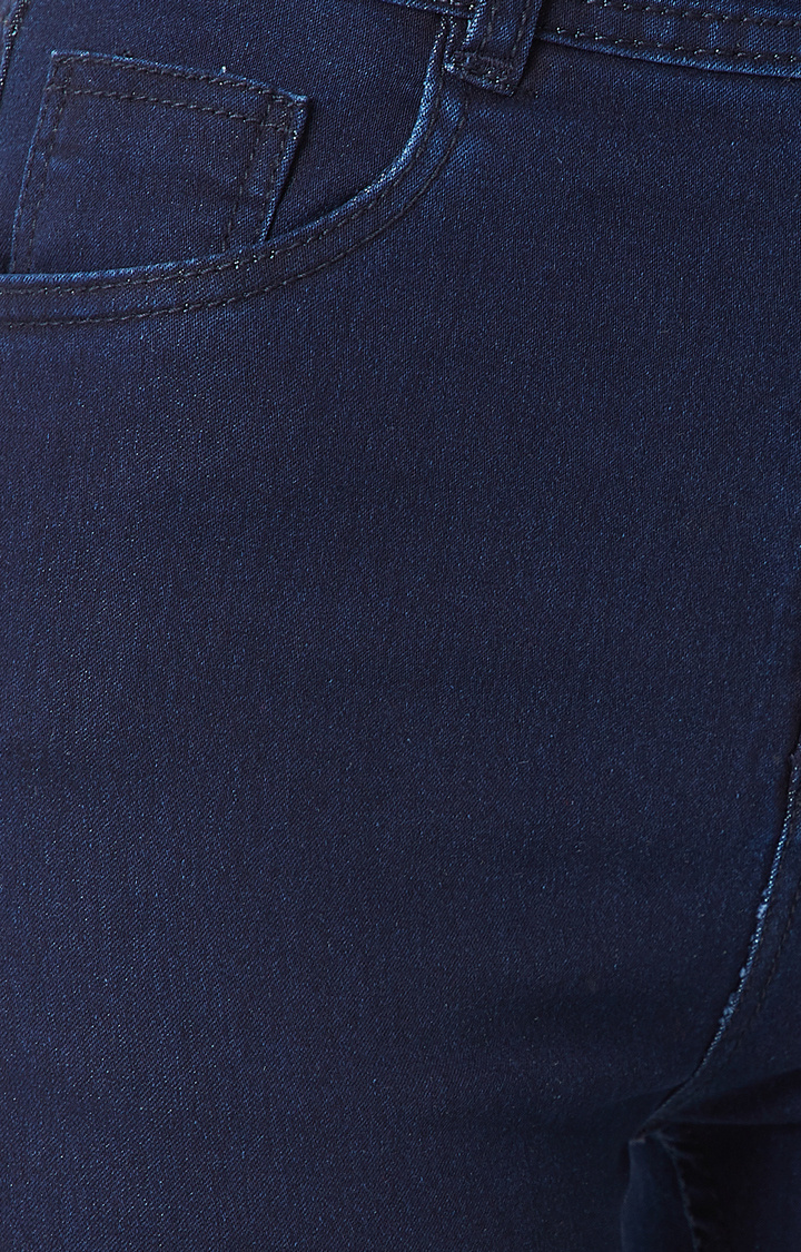 Women's Blue Solid Skinny Jeans