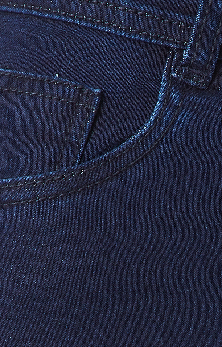 Women's Blue Solid Skinny Jeans