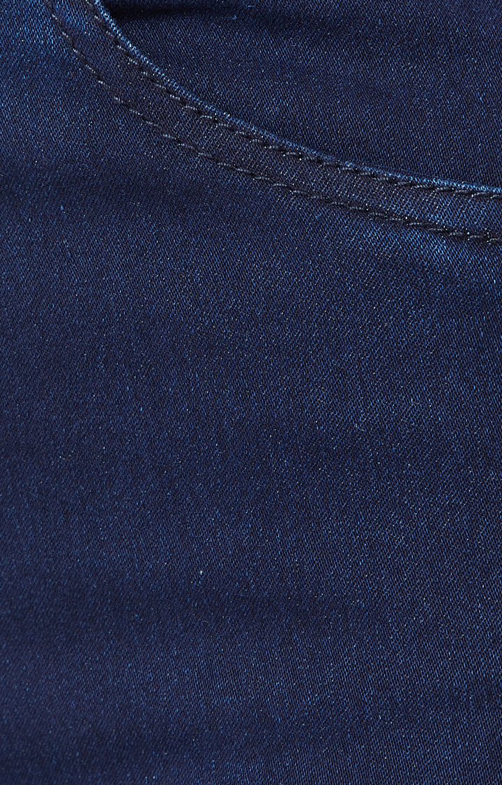 Women's Blue Solid Skinny Jeans
