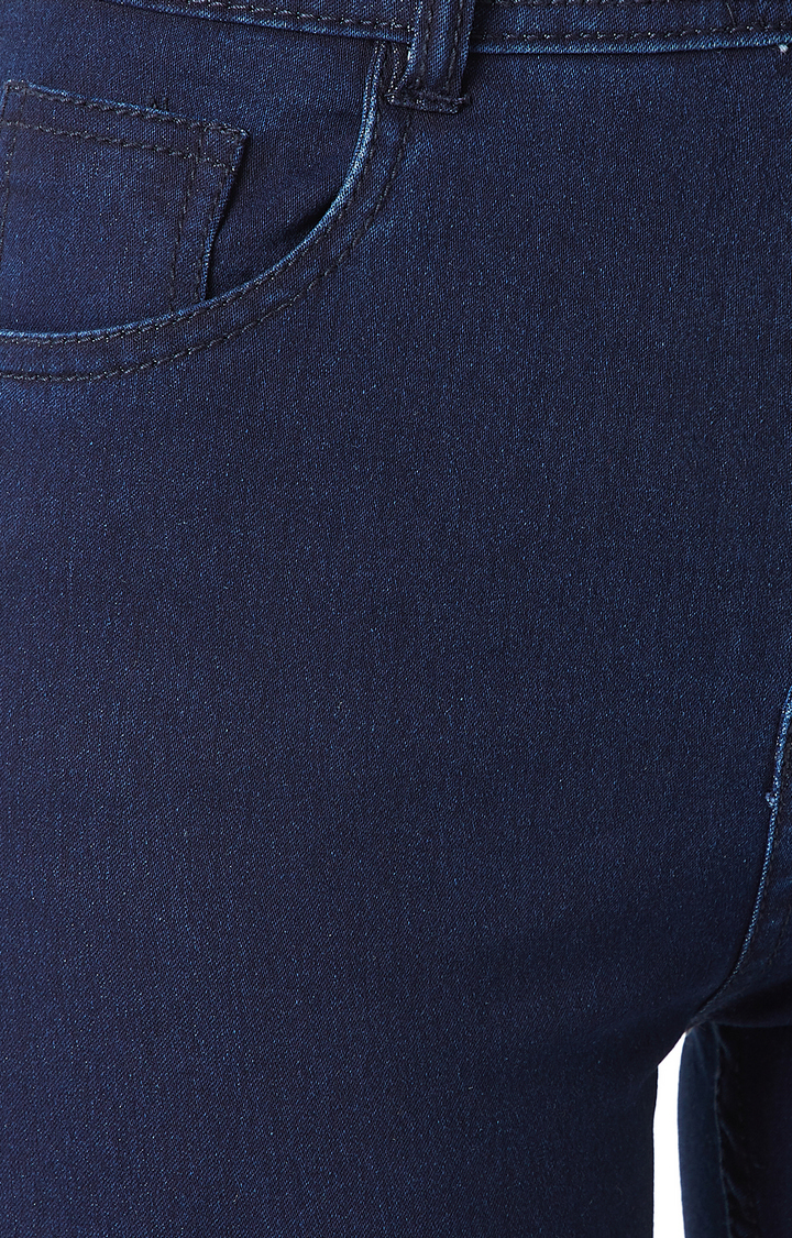 Women's Blue Solid Skinny Jeans