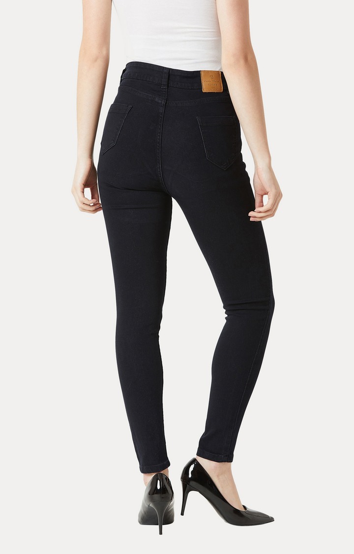 Women's Black Solid Skinny Jeans