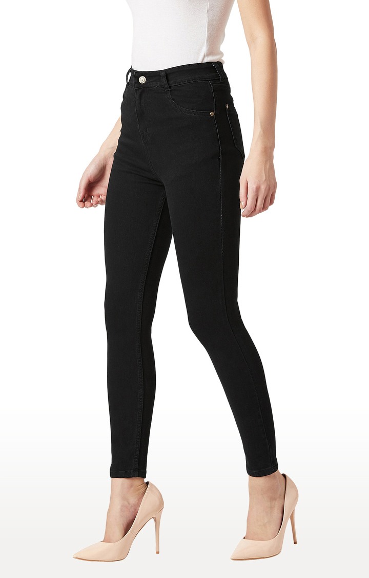 Women's Black Solid Skinny Jeans