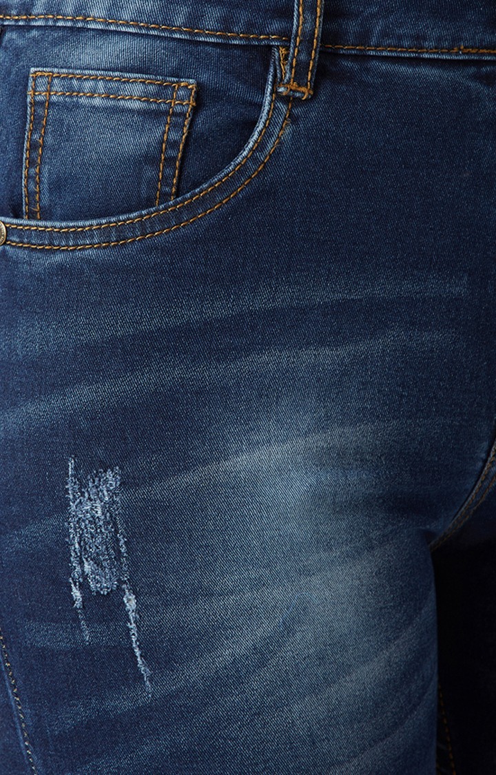 Women's Blue Ripped Slim Jeans